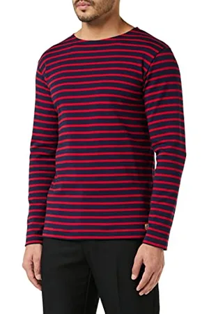Armor.lux Herren Marinière Houat Héritage Homme T-Shirt, Mehrfarbig (455 Navi/Braise 455 Navi/Braun), M