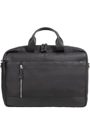 Alassio 47034 - Laptoptasche TIBER, Schultertasche für 15 Zoll Notebooks, Umhängetasche aus Echtleder, Tasche mit gepolstertem Laptopfach und Reißverschluss Hauptfach in , ca. 28 x 41 x 9,5 cm