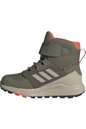 adidas Terrex Trailmaker High Cold.RDY Hiking Shoes Wanderschuhe, Olive strata/Wonder beige/orange, 30 EU