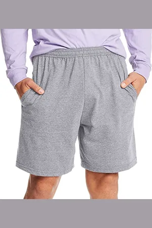Hanes Herren-Sport-Shorts, Lieblings-Baumwolljersey-Shorts, Schlupfshorts mit Taschen, Strick-Shorts für Fitnessstudio, 19,1 cm Schrittlänge, , Mittel