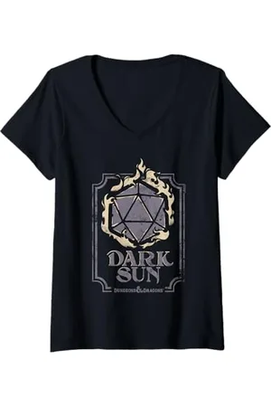 Dungeons & Dragons Damen Flaming Dark Sun T-Shirt mit V-Ausschnitt