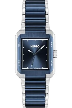 HUGO BOSS Uhr mit DREI-Zeiger-Quarzwerk für Herren Kollektion #Thrive ANALOG mit Blaues Edelstahlarmband - 1530382