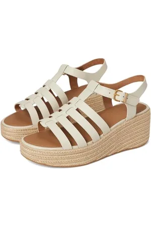 FitFlop Damen Platfforms Espadr. Leather Fisherman Wedge Sandals Keilsandale, , 37 EU