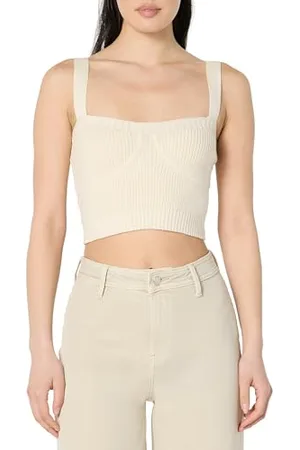 THE DROP Zadie Cropped Sweater Tank Pullover, , L
