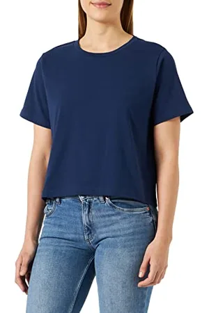 Tamaris Damen Cropped Oversized T-Shirt ASCEA Blau XL
