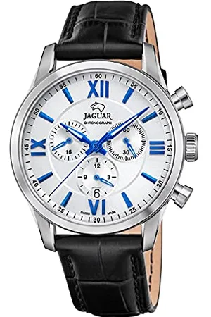 Jaguar Uhr Für Herren J884/1 Acamar Silber Edelstahl Case SchwarzLeder Band
