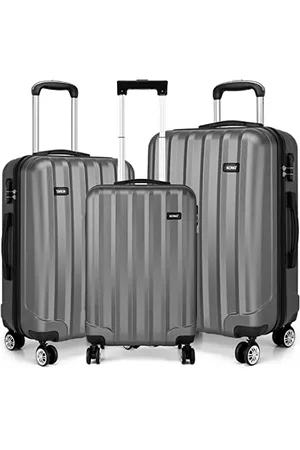 Kono Hartschale Trolley Koffer 4 Rollen Reisekoffer Gepäck (Pink, Set)