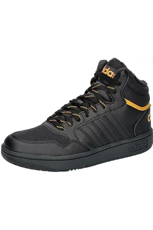 adidas Hoops Mid 3.0 Shoes Kids Schuhe, core Black/core Black/preloved Yellow, 38 EU