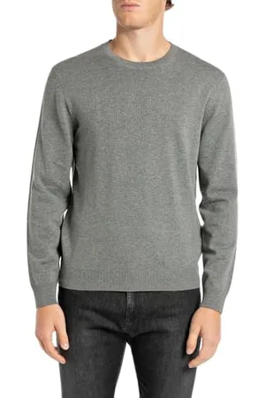 Replay Herren Pullover aus Baumwolle, Grau (Grey Metal Melange M05), S