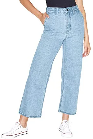 American Apparel Damen Crop weitem Bein Jeans, , 28W x 27L