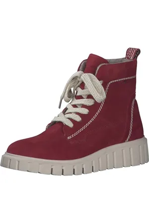 Tamaris Damen Stiefelette Leder Keilabsatz Wechselfußbett; RED, EU 39