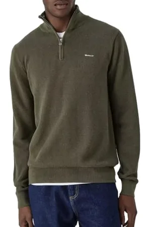 GANT Herren Cotton Pique Halfzip Pullover, Juniper Green, XL EU