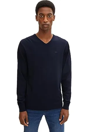 TOM TAILOR Herren 1012820 Basic Strickpullover Mit V-Ausschnitt, , M EU