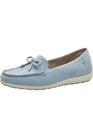 Tamaris Comfort Damen Mokassins aus Leder mit Schleife, Blau , 39 EU