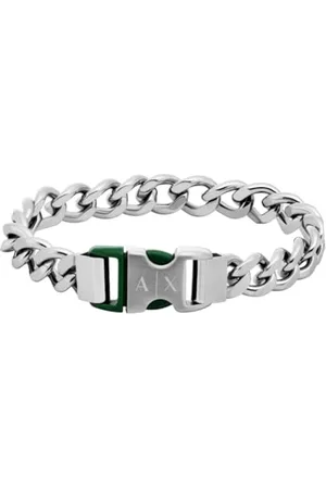 Armani Exchange Herren Edelstahl Armband mit Dornschließe, Length: 190MM+20MM, Width: 6MM