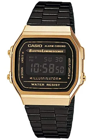 Casio Unisex ErwachseneArmbanduhr Digital Quarz Edelstahl A168WEGB-1BEF