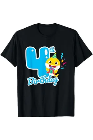 Baby Shark Baby Hai 4. Geburtstag Blau 4 Jahre T-Shirt