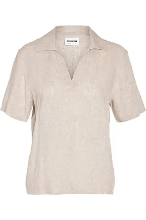 Noisy May Damen Top Lässiges Polokragen Shirt Bequeme Kurzarm Bluse, Farben: , Größe:M