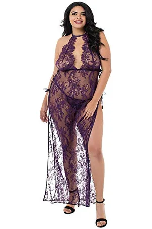 Dreamgirl Damen Plus Size Toga-Styled Gown with G-String Bademantel, , 44 (Herstellergröße: 1X)