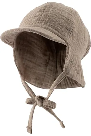 Sterntaler Schirmmütze Nacken Uni - Jungen Mütze mit kleinem Nackenschutz und Bindeband - Sommermütze aus luftigem Baumwoll Musselin - Sonnenhut - Baby und Kinder Kopfbedeckung - , Größe 35