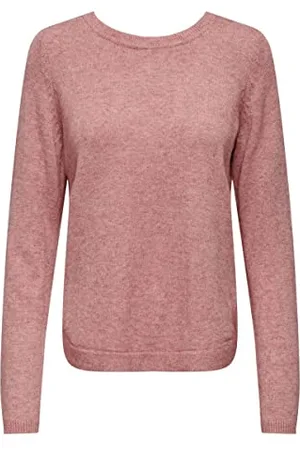 ONLY Damen Onlleva L/S Back Detail Ex Knt Pullover, Dusty Rose, S EU
