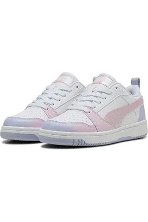 PUMA Rebound V6 LO Blurry Dreams JR Sneaker, White-Rose Mauve-COOL Weather, 37.5 EU