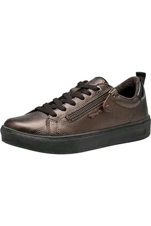Tamaris COMFORT Damen Sneaker flach mit Reißverschluss Freizeit, Braun , 37 EU