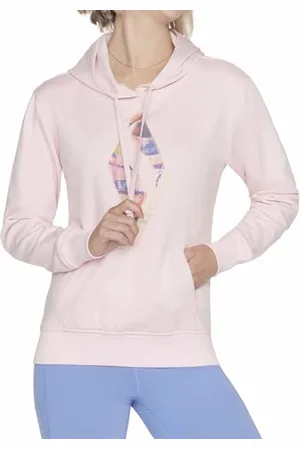 Skechers Damen Skech-Sweats Watercolour Diamond Pullover Hoodie Hooded Sweatshirt, Pink