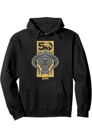 Dungeons & Dragons Gold 50th Black Dragon Pullover Hoodie