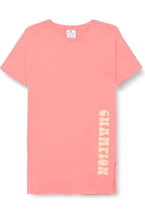 Champion Mädchen und Mädchen Legacy Minimalist Resort G-Relaxed S/S Lässiges Kleid, Pfirsichrosa, 7-8 Jahre