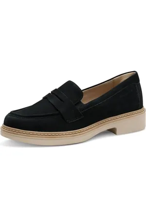 Tamaris Comfort Damen Slipper aus Leder Elegant, Blau , 37 EU