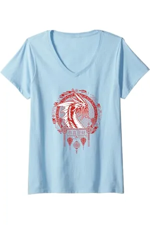 Dungeons & Dragons Damen Year of the Dragon Beast in the Clouds T-Shirt mit V-Ausschnitt