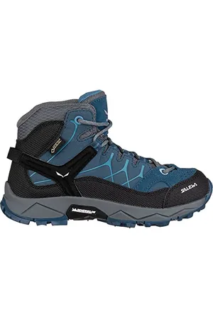 Salewa JR Alp Trainer Mid Gore-TEX Kinder Trekking- & Wanderstiefel, Dark Denim/Charcoal, 26 EU