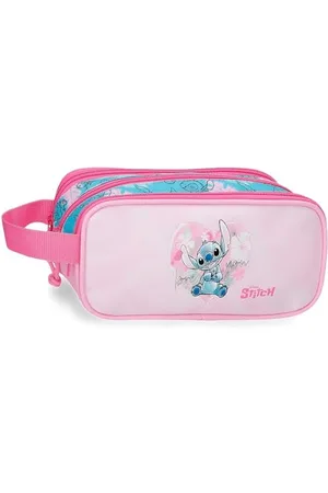 Disney Joumma Heart Stitch Federmäppchen mit 3 Fächern, , 22 x 10 x 9 cm, Polyester, 1,98 l, , Talla única, Dreifachmäppchen