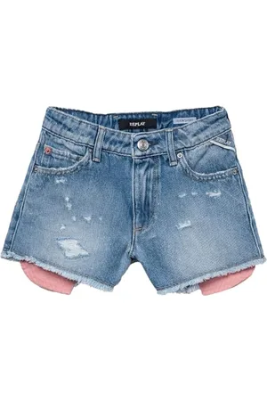Replay Mädchen Jeans Shorts aus Baumwolle, (Blau), 4 Jahre