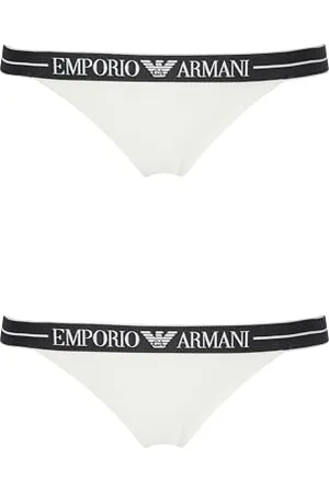 Emporio Armani Damen 2-Pack T-Thong Tangahöschen, White/White, XS
