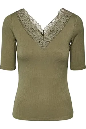 Y.A.S Damen elle 2/4 V-neck Top S. Noos T Shirt, , XS EU