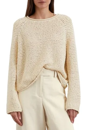 Marc O’ Polo Marc OߴPolo Damen Strickpullover aus Bio-Baumwolle Oversize Fit, (Raw Cotton), M
