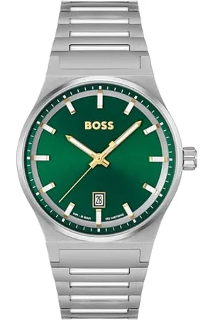 HUGO BOSS Analog Quarzuhr für Herren Kollektion Candor mit Silbernes Edelstahlarmband - 1514079