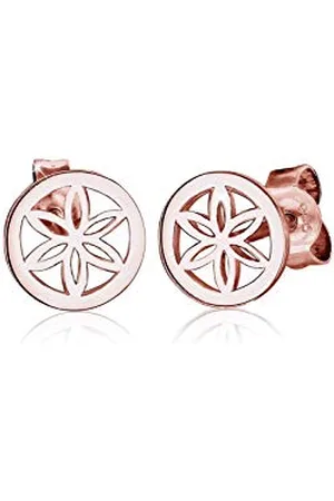 Elli Ohrringe Damen Blume Ornament Filigran in 925 Sterling Silber Rosé vergoldet