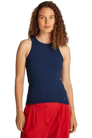 Tommy Hilfiger Damen 5X2 Rib Tank TOP NS Slim WW0WW38635 Tanktop, gerippt, 12,7 x 5,1 cm, , XL