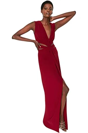 Trendyol Damen Maxi Shift Regular Evening & Prom Dress Kleid, , 34 EU