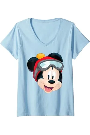 Disney Damen Mickey Mouse Winter Sports T-Shirt T-Shirt mit V-Ausschnitt