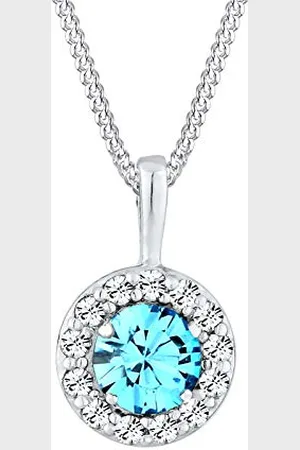 Elli Halskette Damen Kreis mit Kristalle Blau in 925 Sterling Silber