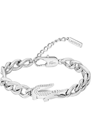 Lacoste Gliederarmband Für Männer und Frauen Kollektion CROCODILE aus Edelstahl mit einem Charm in Form eines Krokodils - Erhältlich aus Gold oder Silber