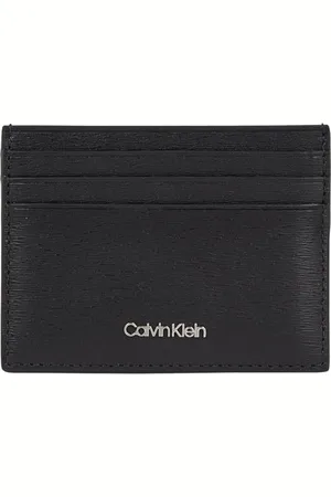 Calvin Klein Herren Kartenetui aus Leder, Schwarz (Black Epi), Einheitsgröße