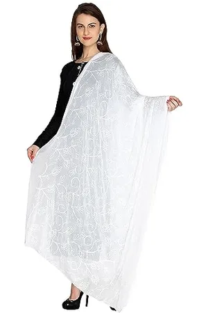Bazaar Damen-Chunni, bestickt, weicher Chiffon, Dupatta, Stola, , Medium