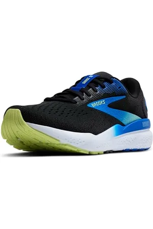 Brooks Herren Ghost 16 Sneaker, Black/Cobalt/Neo Yellow, 47.5 EU
