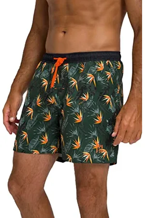 JP 1880 Herren Jay-PI Badeshorts, Beachwear, Elastikbund, floraler Print Badehose, , XXL