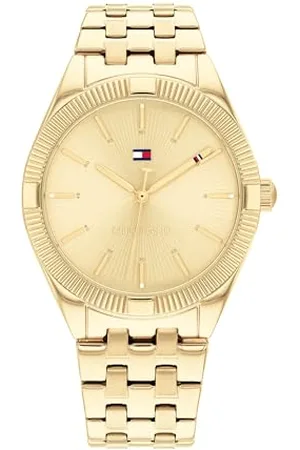 Tommy Hilfiger Analog Quarzuhr für Damen mit Goldfarben Edelstahlarmband - 1782550